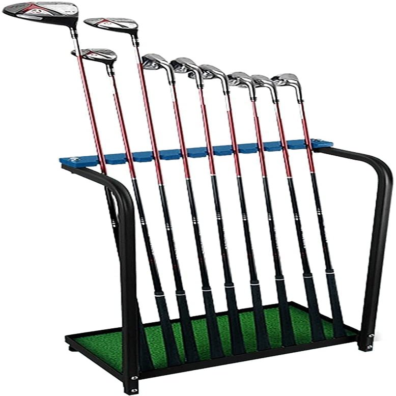 Katzowen Portable Golf Club Organizer for Women Men, Steel Golf Club Holder Stand for The Green, Golf Putter Rack for Driving Range, Holds 9 Clubs