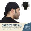 3 Pack Sweat Wicking Do Rag Cooling Beanie Helmet Liner Dew Rag Head Scarf, Bandana, Head Wrap, Motorcycle, Cycling (3 Black) view 4