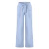 Mens Casual Linen Pants Loose Fit Straight-Legs Elastic Drawstring Waist Summer Beach Yoga Long Pants Trousers(Light Blue, 4X-Large) HQ506 view 2