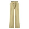 Men's Linen Pants Casual Long Pants - Loose Lightweight Drawstring Yoga Beach Summer Trousers(Khaki, Medium) HQ253 view 2