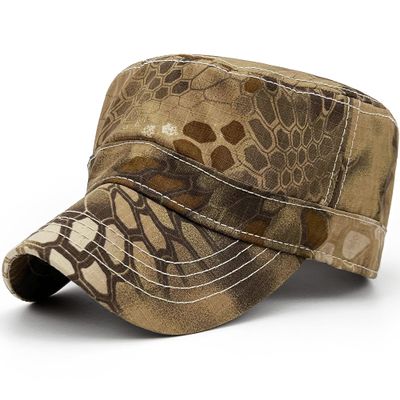 Loneshark Oversize XXL Mens Camo Military Cadet Army Caps Womens Camouflage Quick Dry Flat Top Hat Desert-Camo