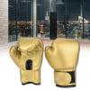 VBESTLIFE Boxing Gloves,One Pair PU Leather Children Boxing Gloves Kids Sandbag Punching Sparring Training Mitts (Gold) view 3