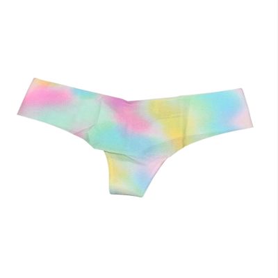 Victoria's Secret Pink No Show Thong Panty/Underwear Tie Dye/Multicolor New (as1, alpha, x_l, regular, regular)