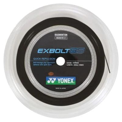 Yonex EXBOLT 65 Badminton String - 200m Reel (Color Option) (Black)