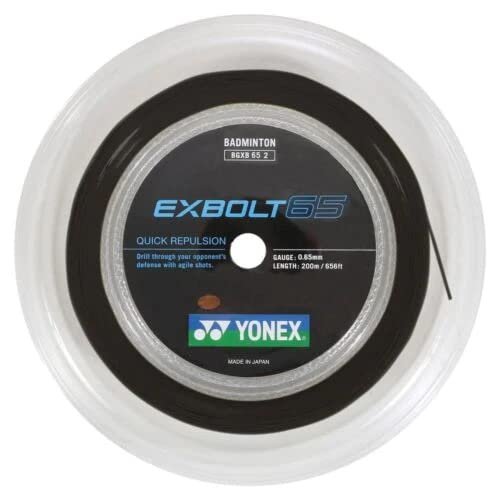 Yonex EXBOLT 65 Badminton String - 200m Reel (Color Option) (Black)