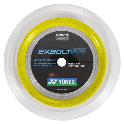 Yonex EXBOLT 65 Badminton String - 200m Reel (Color Option) (Yellow)