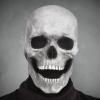 Skull Mask with Moving Jaw - Creepy Full Head Latex Mask for Cosplay & Halloween (White) view 1
