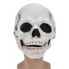 Skull Mask with Moving Jaw - Creepy Full Head Latex Mask for Cosplay & Halloween (White) view 3