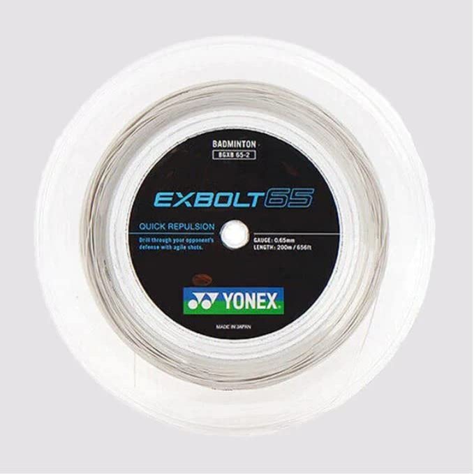 Yonex EXBOLT 65 Badminton String - 200m Reel (Color Option) (White)