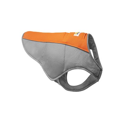 4LegsFriend Cooling Vest for Small, Medium to XLarge Dogs - Evaporative Vest for Hot Summer Days - Adjustable Cooling Jacket with Reflective Strips (Orange/Grey, Large)