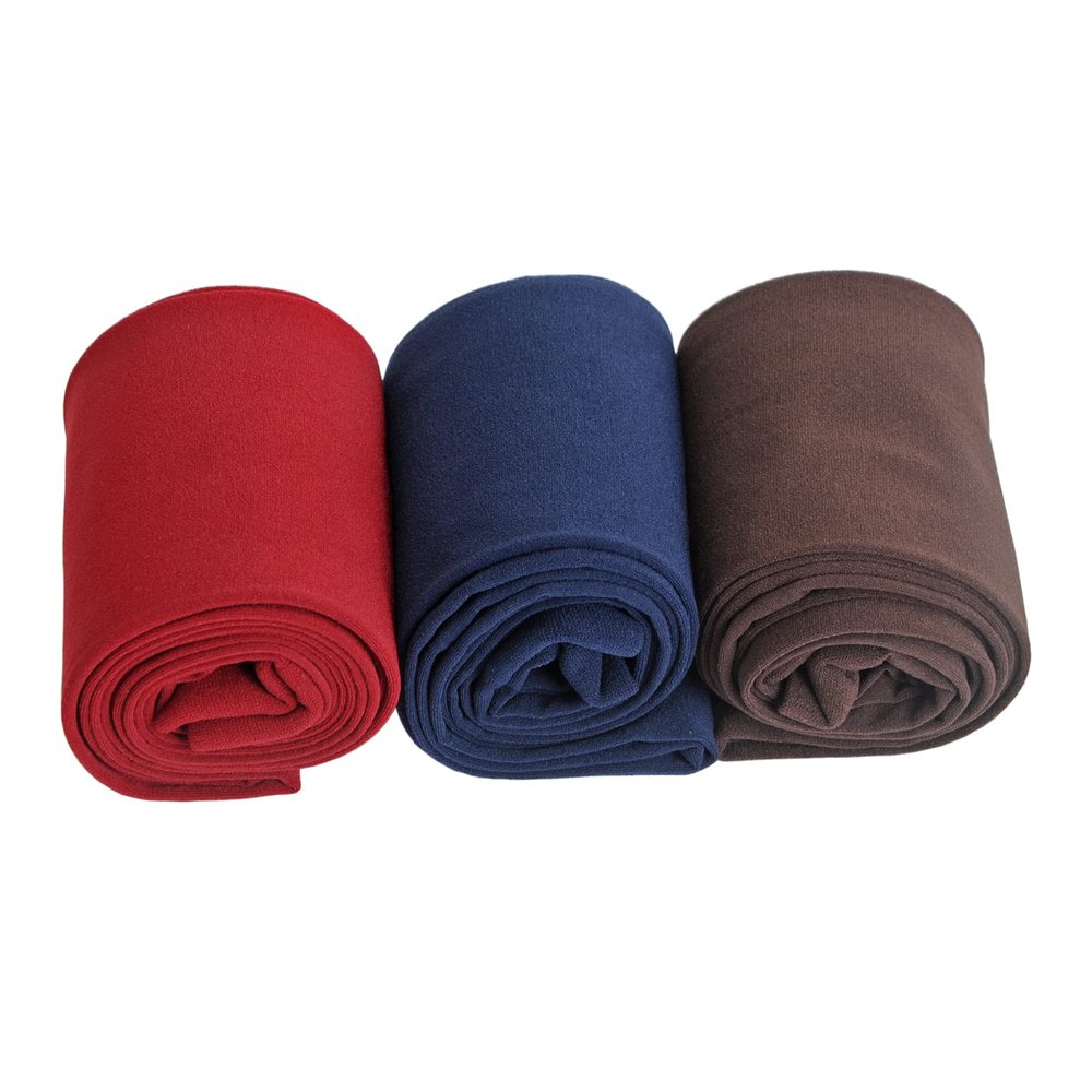 EVERSWE 3 Pairs Pack Girls Microfiber Tights Multiple Colors (Wine Red/Navy/Brown, 6-8)