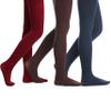 EVERSWE 3 Pairs Pack Girls Microfiber Tights Multiple Colors (Wine Red/Navy/Brown, 6-8) view 2