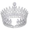 Luxury Queen Crown for Women Cubic Zirconia Round Tiara for Bride Silver Bridal Crown for Wedding Quinceaera Pageant Birthday Party view 1