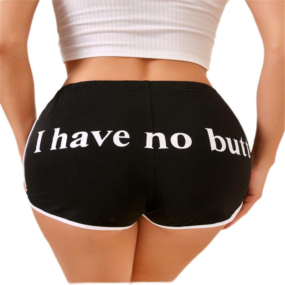 CRTGW Shorts for Women Slogan Graphic Contrast Binding Dolphin Shorts (Size : Small)