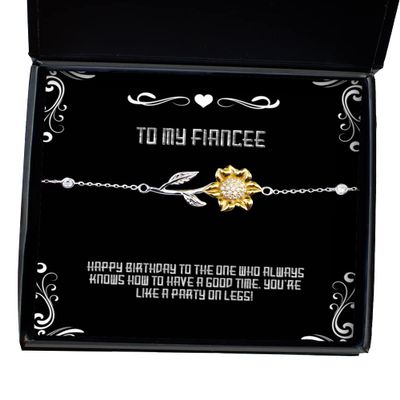 Special Fiancee Gifts, Happy Birthday to The one who Always Knows How to Have a Good.!, Useful Birthday Sunflower Bracelet from, Funny Sunflower Bracelet Gift Gag Gift, White Elephant Gift, Secret