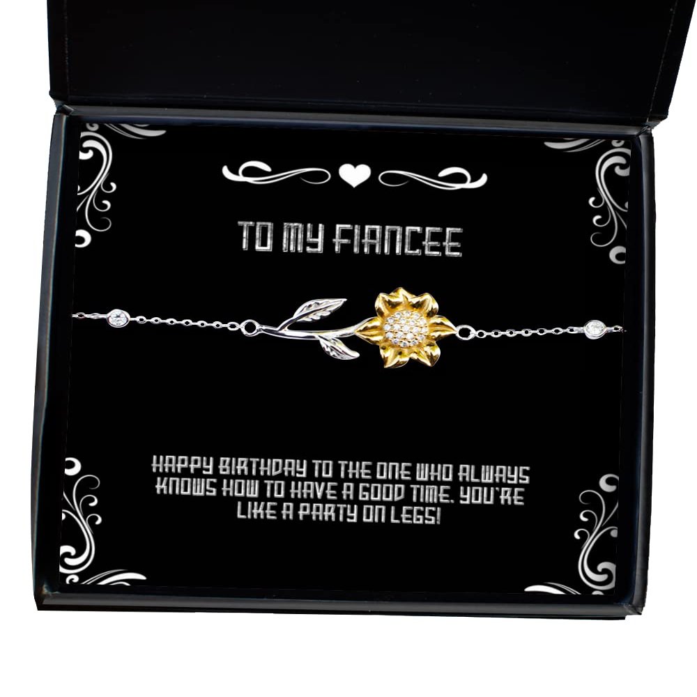 Special Fiancee Gifts, Happy Birthday to The one who Always Knows How to Have a Good.!, Useful Birthday Sunflower Bracelet from, Funny Sunflower Bracelet Gift Gag Gift, White Elephant Gift, Secret