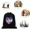 El Salvador and America Flag Heart Drawstring Backpack Canvas String Bag Printing Sport Sack Gym Sackpack 30x40cm view 3
