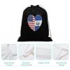 El Salvador and America Flag Heart Drawstring Backpack Canvas String Bag Printing Sport Sack Gym Sackpack 30x40cm view 4