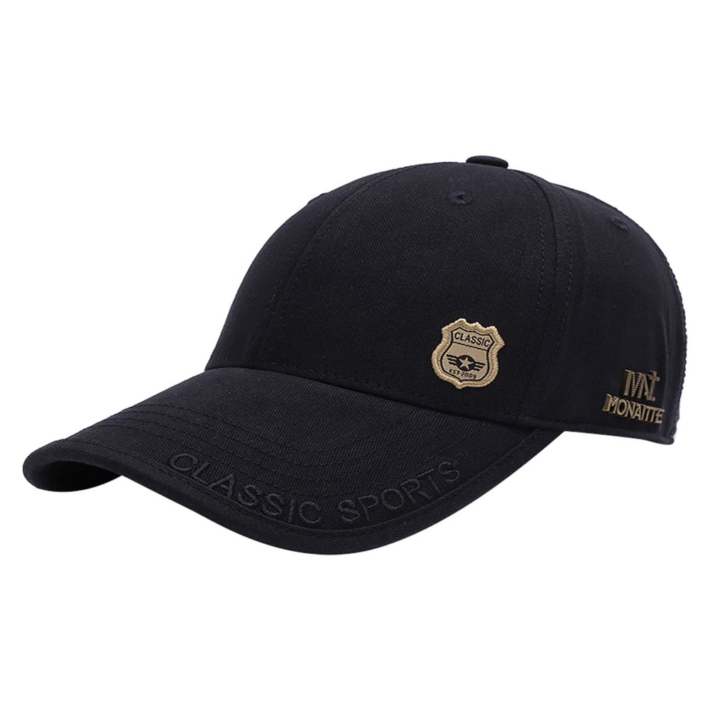 Marotow Sports Fan Baseball Cap for Men, Plain Baseball Hat for Women, Baseball Cap with Shield Badge (Navy Blue)