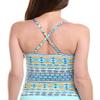 La Blanca Women's High Neck Keyhole Tankini Swimsuit Top, Ice Blue//Scarf City, 4 view 2