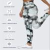 Aoxjox High Waisted Workout Leggings for Women Scrunch Tummy Control Luna Buttery Soft Gym Yoga Pants 26" (Black White Cloude-Dye, XX-Small) view 4