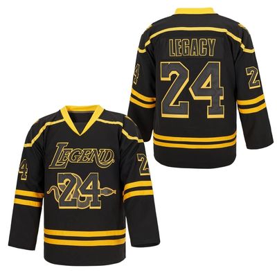LEGEND 8 LEGACY24 Men's Legend 8 24 Movie Ice Hockey Jersey Black (Black 24-24, Small)