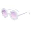 JieJieko Kids Round Flower Sunglasses Girl flower Shaped Sunglasses Cute Kids Eyewear for Pool Beach Outdoor Age 2-10 Years (BlackWhite) view 3