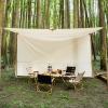 Camping Tarp with Stakes and Ropes, Waterproof Awning Canopy, Lightweight Outdoor Shelter, Portable Outdoor Large L-Shaped Camping Canopy for Backpacking Travel Beach Yard,Rectangle,3x4M view 3
