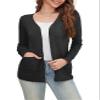 a.Jesdani Women Sweaters Long Sleeve Button Down V Neck Soft Black Cardigan for Women 2XL Plus view 1