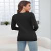 a.Jesdani Women Sweaters Long Sleeve Button Down V Neck Soft Black Cardigan for Women 2XL Plus view 3