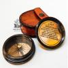 Asian Arts Global VINTORIA Brass Magnetic Compass with Leather Box | Antique Collectible, Handcrafted Directional Compass for Navigation, Home Dcor view 2