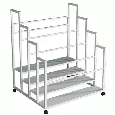 LZMZMQ Heavy Duty Metal Yoga Organizer Cart - Hold 20/24 Mats, Portable Exercise Mats Collect Rack for Pilates Mats/Foam Roller, Gym/Yoga Studios/Garage (Color : White, Size : Hold 24 Mats)