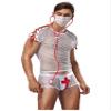 Sipumia Mens Nurse Cosplay Costume Tuxedo Sexy Lingerie Set Role Play Doctor Uniform Gay Bar Nightclub Outfit White-01 view 2