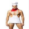 Sipumia Mens Chef Cosplay Costume Tuxedo Sexy Lingerie Set Role Play Cook Uniform Gay Bar Nightclub Outfit White view 3