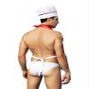 Sipumia Mens Chef Cosplay Costume Tuxedo Sexy Lingerie Set Role Play Cook Uniform Gay Bar Nightclub Outfit White view 4