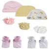 Bambini Baby Girls Caps, Booties and Mittens (Pack of 8) NC_0385 by Miracle USA White/Pink view 1