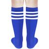 DOOVID Kids Soccer Socks Toddler Baseball Knee High Socks Boys Sports Football Tube Sock Royal Blue White view 2