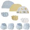 Bambini Preemie Baby Boy Caps with Infant Mittens and Booties - 8 Pack NC_0223 by Miracle USA White/Blue view 1