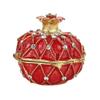 Trinket Box Pomegranate Fruit Gold Plated Crystal Enameled Jewelry Holder Small Home Decor Gifts Ring Necklace Storage Metal Box view 1