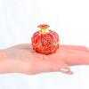 Trinket Box Pomegranate Fruit Gold Plated Crystal Enameled Jewelry Holder Small Home Decor Gifts Ring Necklace Storage Metal Box view 4