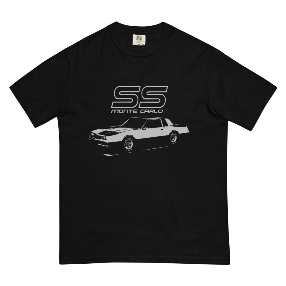 1986 Monte Carlo SS Owner for Chevy Classic Cars Mens Garment-Dyed Heavyweight t-Shirt Black