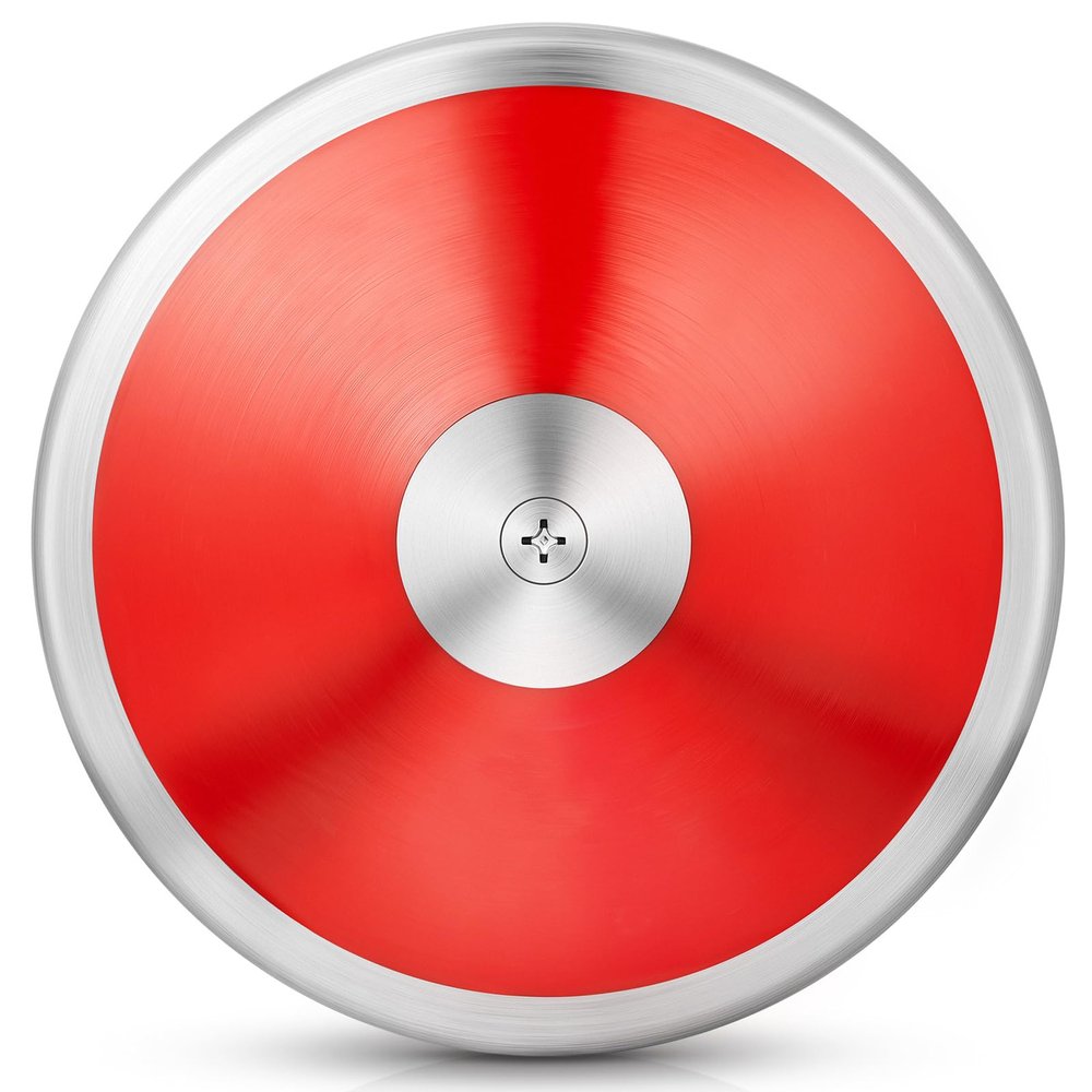 Wettarn 2 Pcs Discus, Man Women Discus Track and Field Discuses Track and Field Equipment (1 kg,Red)
