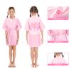 Zhanmai 36 Pcs Spa Party Supplies 6 Spa Robes 6 Headband 6 Blindfolds 6 Scrunchies 12 Wristbands for Birthday, Pink, Size 10 view 4