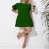 2023 Women's Dresses Solid Layered Sleeve Tunic Dress Women's Dresses (Color : Green, Size : Large) view 4
