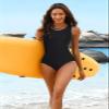 beautyin Women Racerback Swimsuit One Piece Competitive Workout Bathing Suit Black view 3