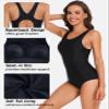 beautyin Women Racerback Swimsuit One Piece Competitive Workout Bathing Suit Black view 4