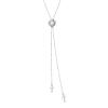 Ladytree Long Chain Necklace Sterling Silver Cross Y Lariat Necklace Round Cubic Zirconia Statement Sweater Necklaces for Women Mother Daughter Easter Jewelry view 1