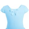 Gymnastics Leotards for Girls Dance Ballet Bodysuit Baby Toddler Kids Cap Sleeve Cotton Unitard with Chiffon Skirt One-piece Traning Dancewear Activewear Exercise Stage Performance Blue 18-24 Months view 4