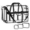 Sanwuta Large Clear Duffle Bag 20 x 12 x 7 Inch See Through Makeup Tote Bag with Pockets and 3 Small Cosmetic Pouch Transparent Toiletry Organizer for Travel Work Artist Gym Sport Stadium Event view 1