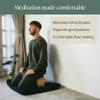 Mindful Modern Bamboo Bench and Zabuton Meditation Mat Bundle - Small Kneeling Meditation Bench with Locking Magnetic Hinges - Wooden Kneeling Ergonomic Bamboo Seiza and Mat for Meditation view 3